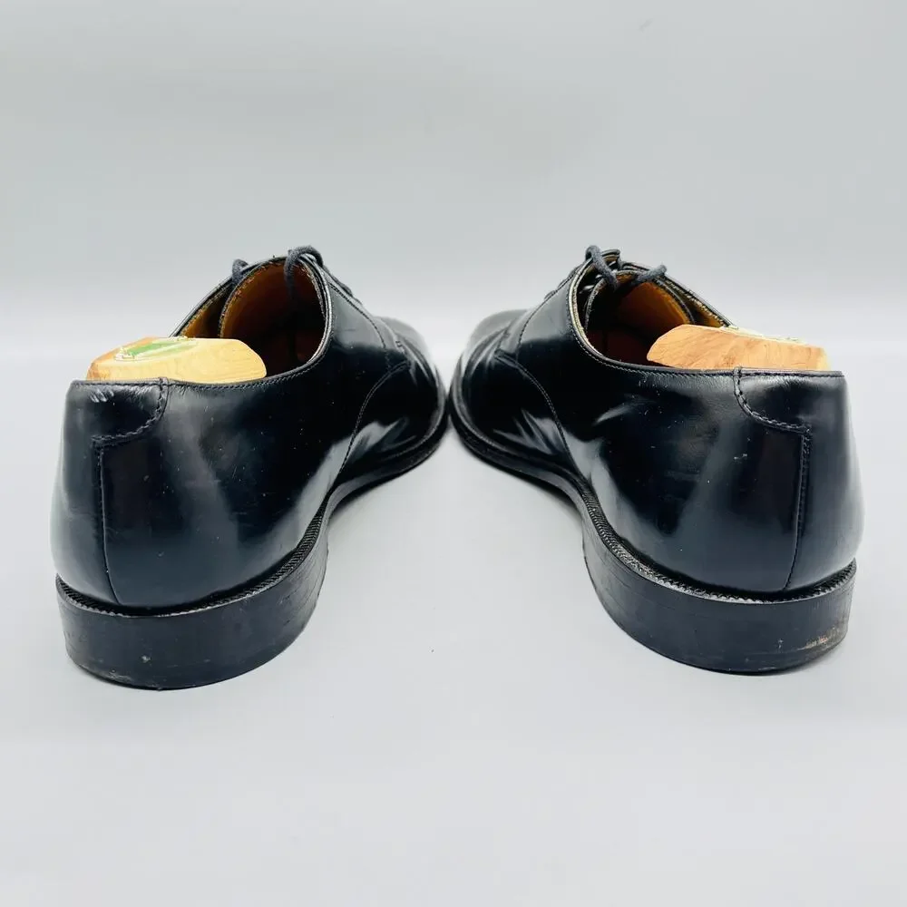 Cole Haan Shoes Mens 11 Black Leather Cap Toe Derby Oxford Lace Up Dress Classic